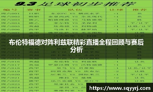 布伦特福德对阵利兹联精彩直播全程回顾与赛后分析